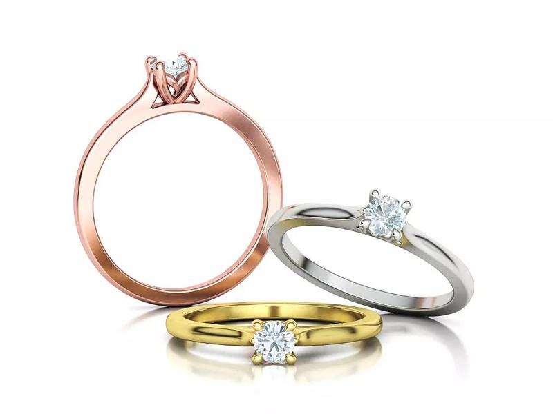 Aurora 4mm Gem Solitaire Engagement Promise Ring 3dmodel