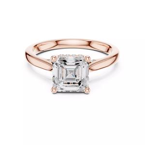 Asscher Cut Hidden Diamond Engagement Wedding Ring 3DM STL Video
