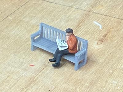 Model Railway Garden or Park Bench