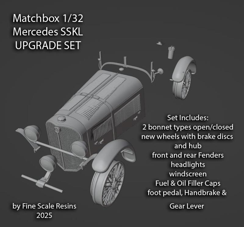 UPGRADE SET for 1/32 Matchbox/Revell Mercedes SSKL