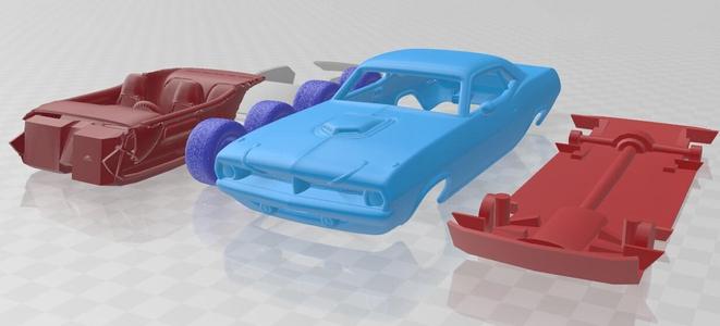 Plymouth Barracuda 1970 – STL Car Model with Separate Parts