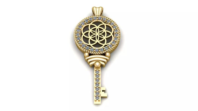 Diamond Key Pendant 3d Printabel Model