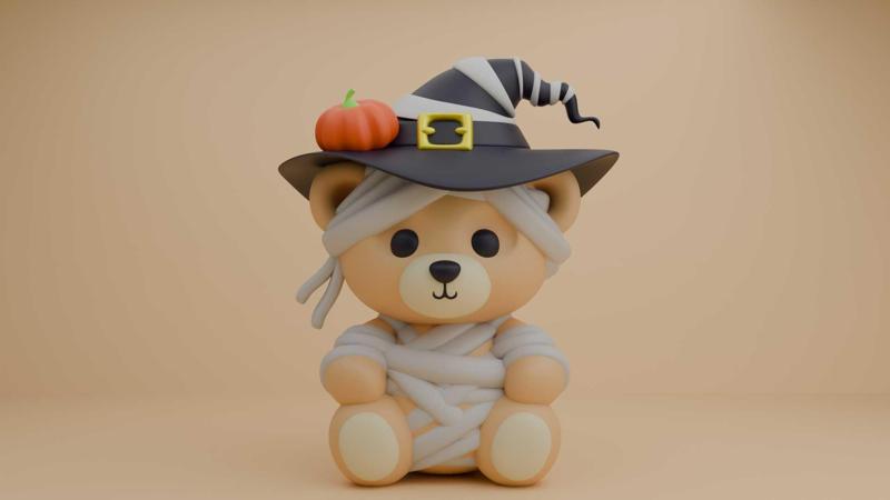 Halloween mummy bear