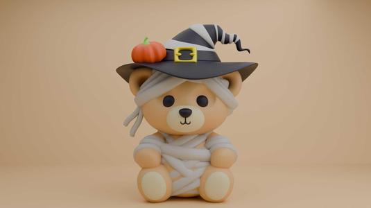 Halloween mummy bear