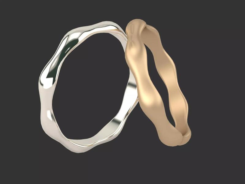 BOGUM Ring Stl   Obj  Stp Files for 3D Jewelry Print