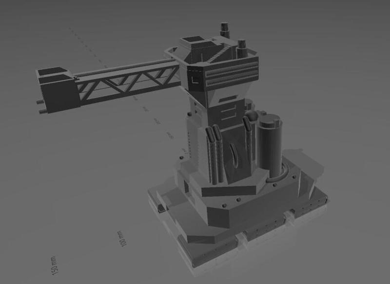 Fuel and Service Gantry Tower for Dropships