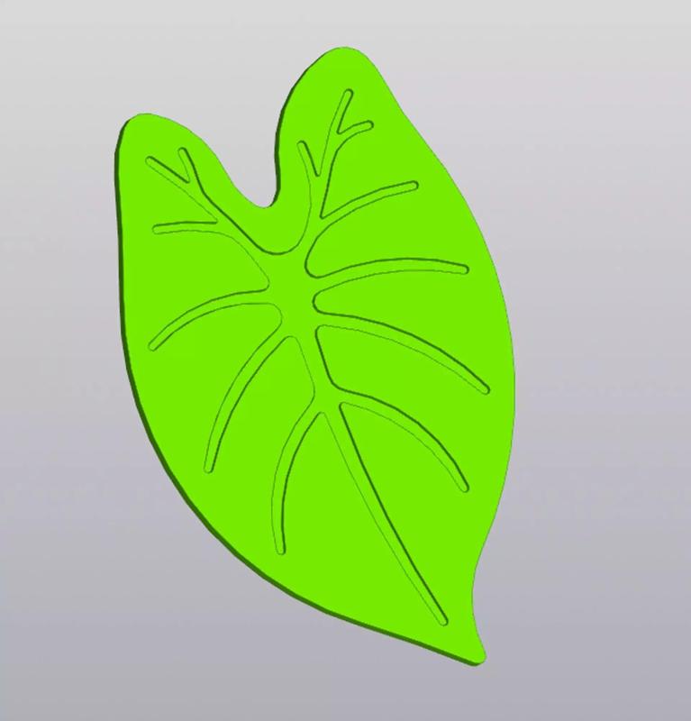 Caladium leaf cup coaster