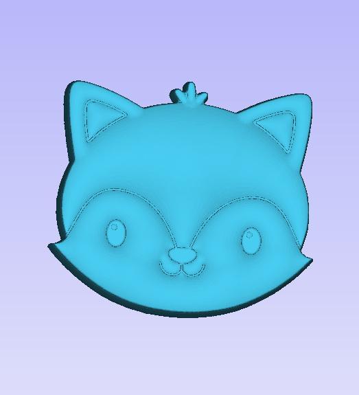 Kawaii Fox Solid Model for bath Bombs/Soaps/mold making/ vacuum forming/silicone molds