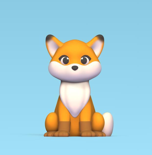 Cartoon Sitting Fox