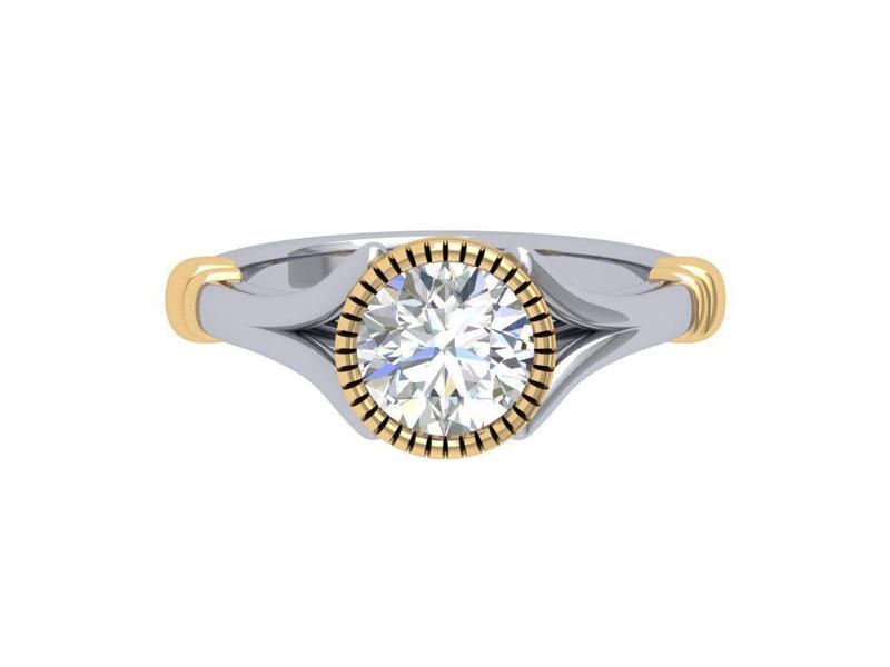 Solitaire Engagement Art Deco Ring