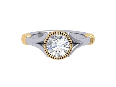 Solitaire Engagement Art Deco Ring