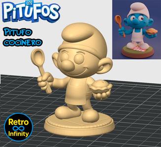 Smurf Cooker - The Smurfs 3D figure Retro Infinity style (70mm) : vinyl collectible