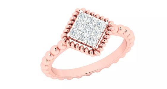 Solitaire Engagement Wedding Ring Cluster Flower Ring