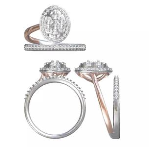 oval round  cluster pave setting rings jewelry