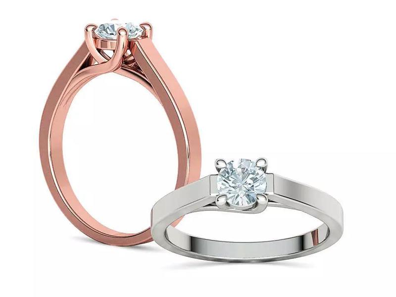 Solitaire Engagement Trellis Ring 5mm Diamond 3Dmodel