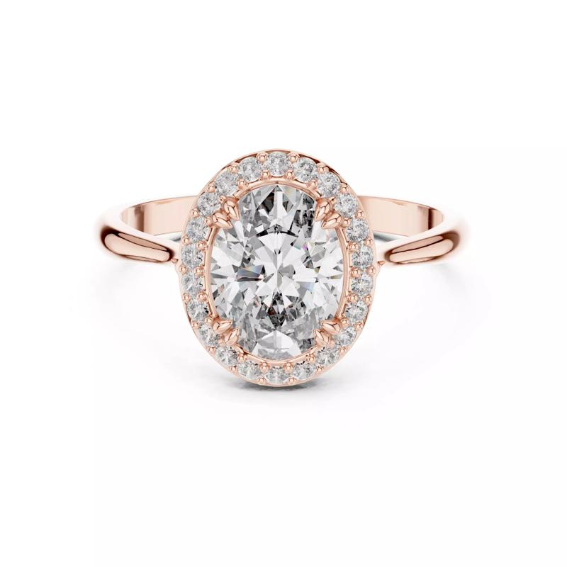 Oval Halo Solitaire Ring 3dm stl renders 360 animation videos