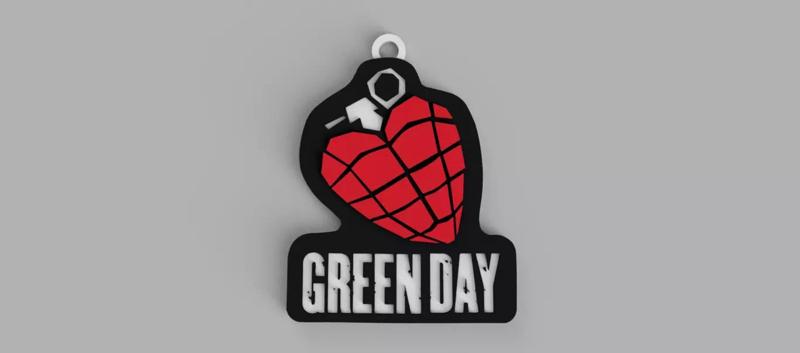 Green Day  American Idiot Logo Heart Granada keychain  pendant