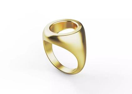 Circle Signet ring open middle version 3D print model lms02