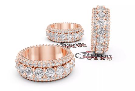 Custom Round Diamond Eternity Ring Wedding Band- Bling Ring Band