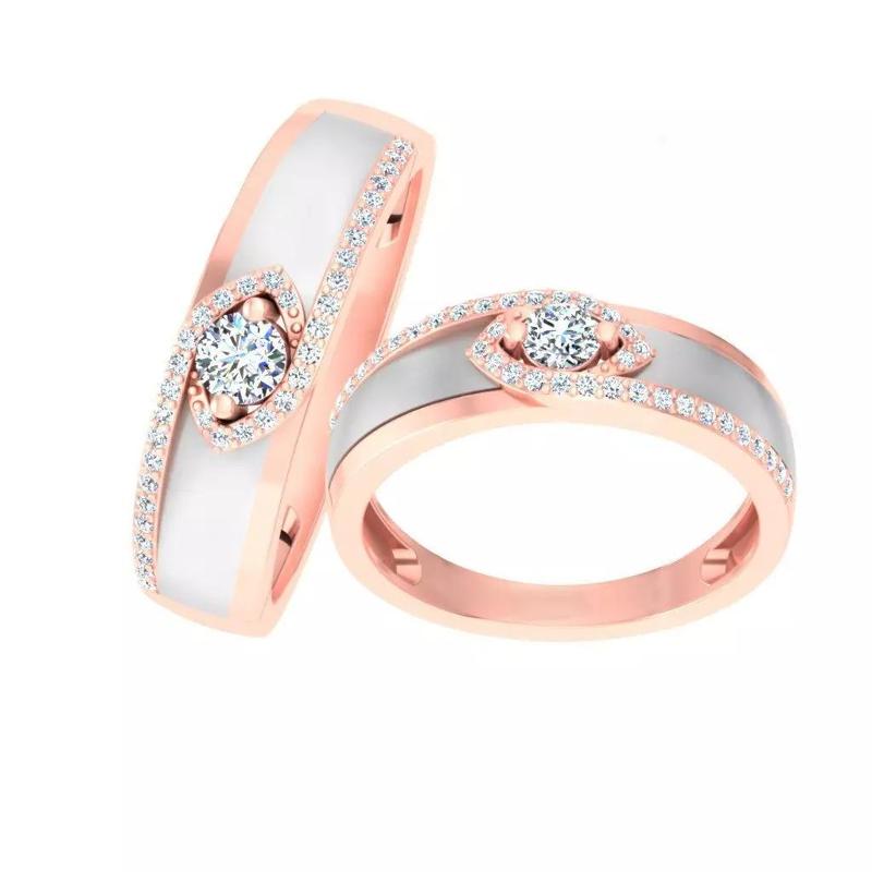 Couple Band Ring 3dm stl render detail