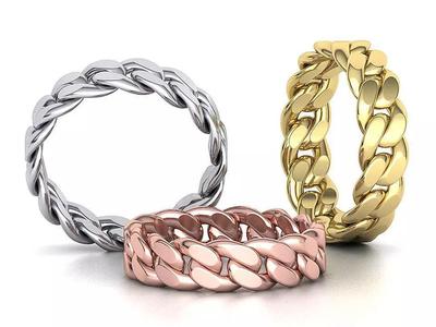 Cuban Link Chain Ring Stackble Ring 6mm wide
