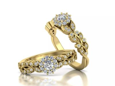 Delicate Own Design Floral style printable ring