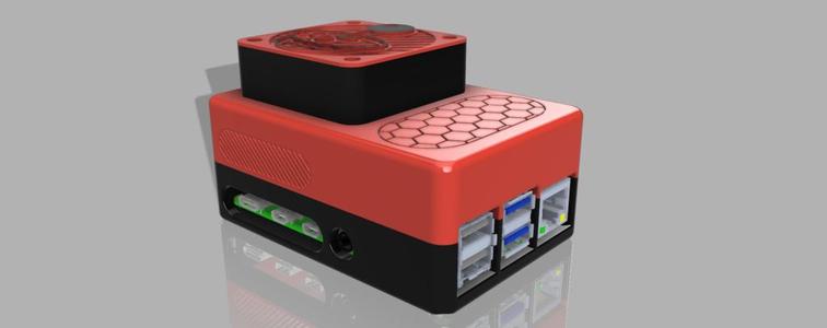 Raspberry Pi 4 Case w/ 50mm fan mount + RetroPie Fan Cover