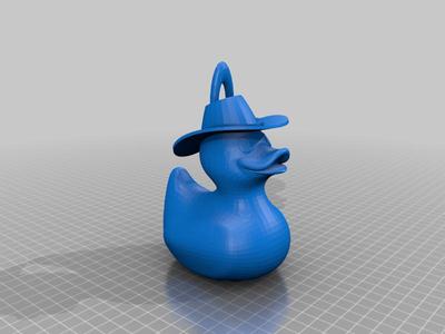 Cowboy Rubber Duck Keychain