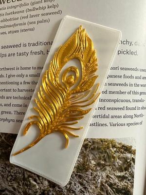 Peacock Feather Bookmark - with Backing
