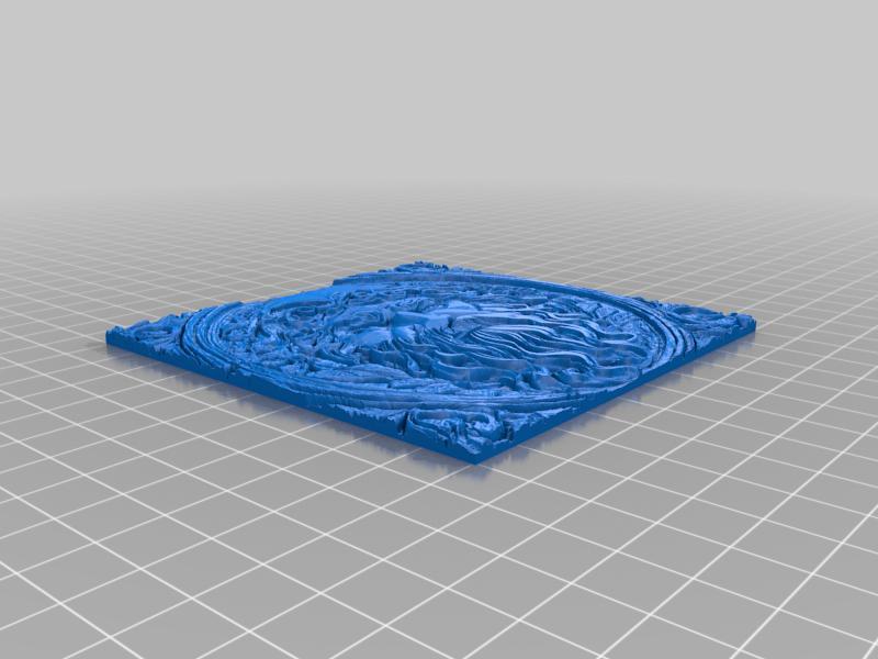 Zeus Stone Carving - Hueforge Print