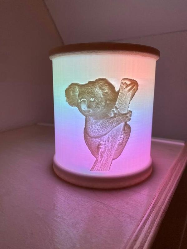 Koala litophane lamp