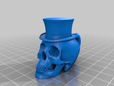 Top Hat Skull Keychain