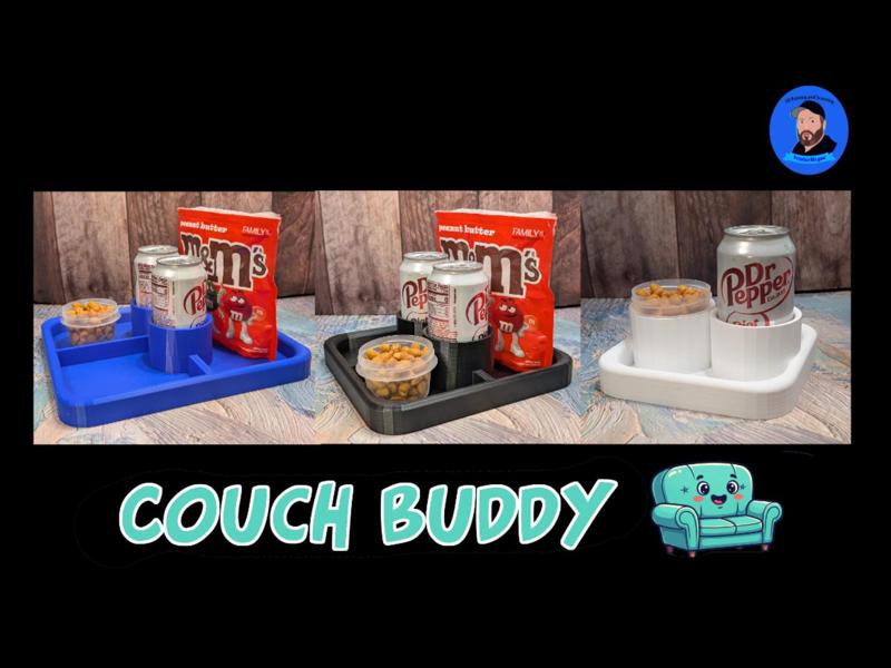 Couch Buddy - Snack / Drink Holder Caddy Tray Box