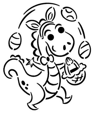 Easter Dragon stencil