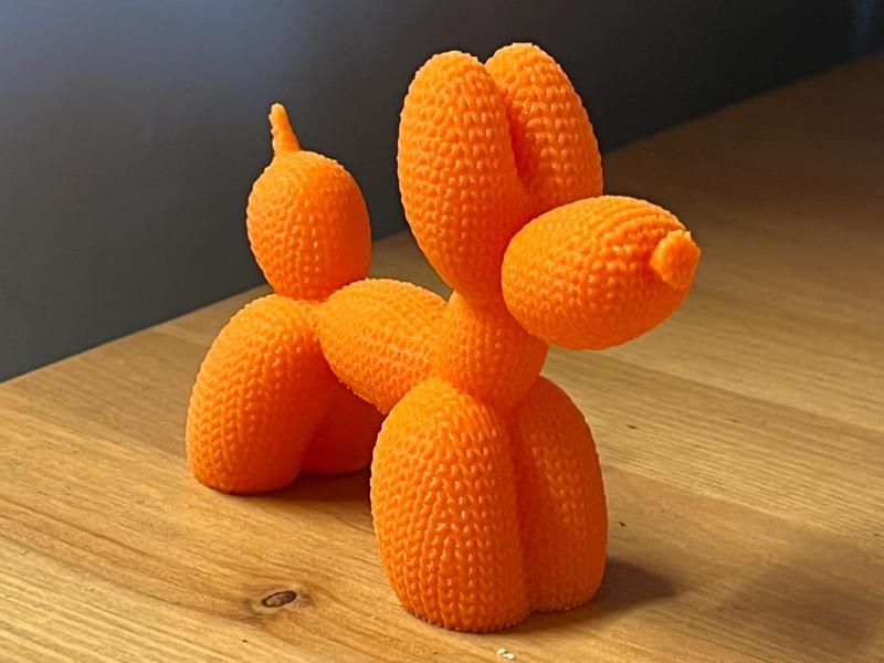 knitted balloon dog
