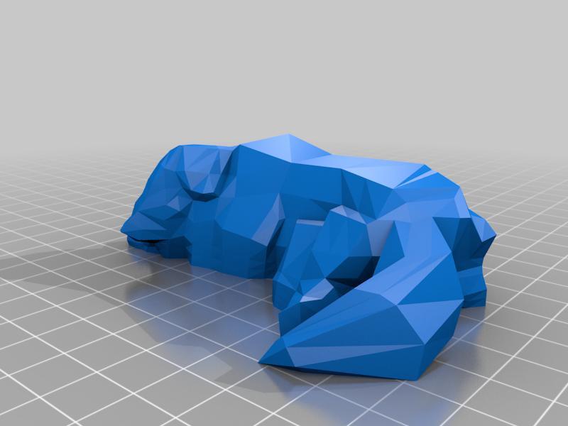 Low poly laying golden retreaver