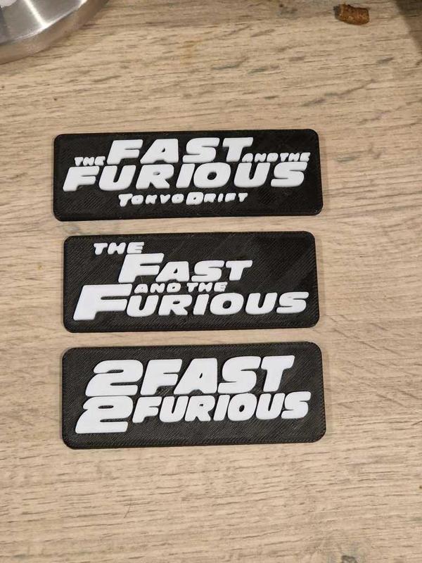 The Fast and The Furious | 2F2F | Tokyo Drift - 3D Logo / Plaque