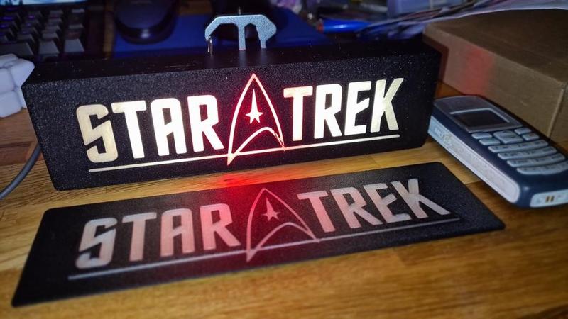 STAR TREK Sign LED backlight 70s - Now v2.1 single extruder
