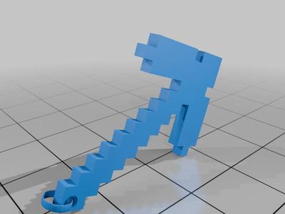 minecraft pickaxe keychain