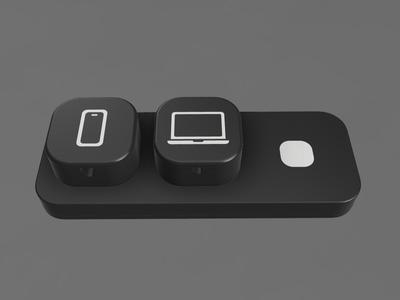 Magnetic cable clips with devices icons 