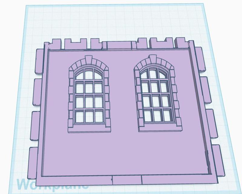 *NEW* 2 window cut-out Playmobil Castle Wall