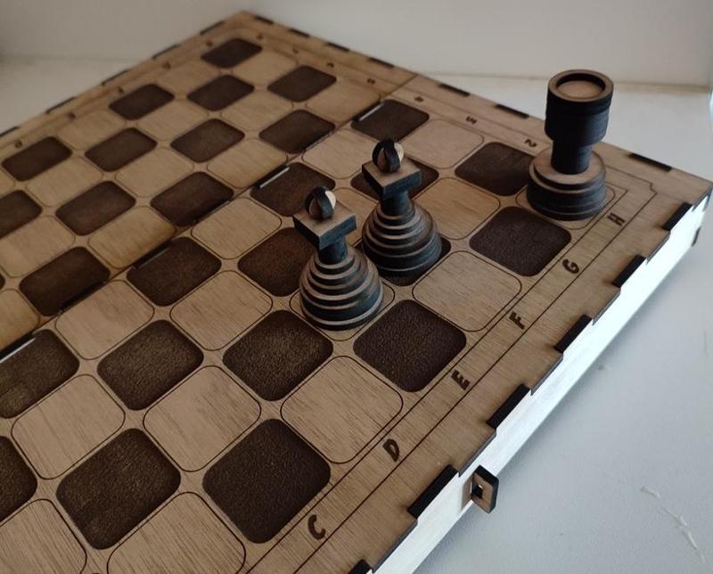Wooden Box 3D Chess set 3mm laser cut files