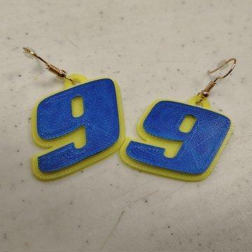 Chase Elliott "9" token/earring