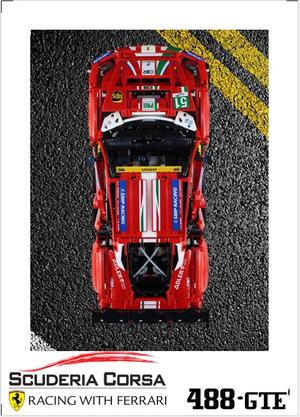 Lego 42125 Ferrari 488 GTE Wall Mount