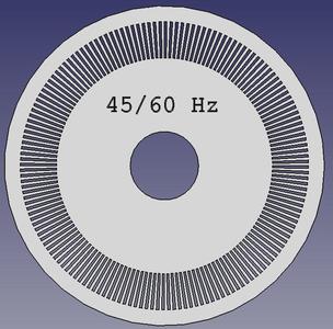 Stroboscoopschijven 45 toeren bij 50 Hz en 60 Hz