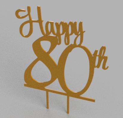 Happy 80th cake topper