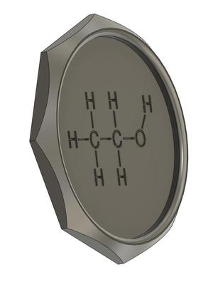 Coaster with ethanol molecule