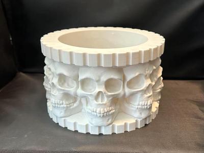 150mm Round Bottom Gothic Skull Bowl Planter