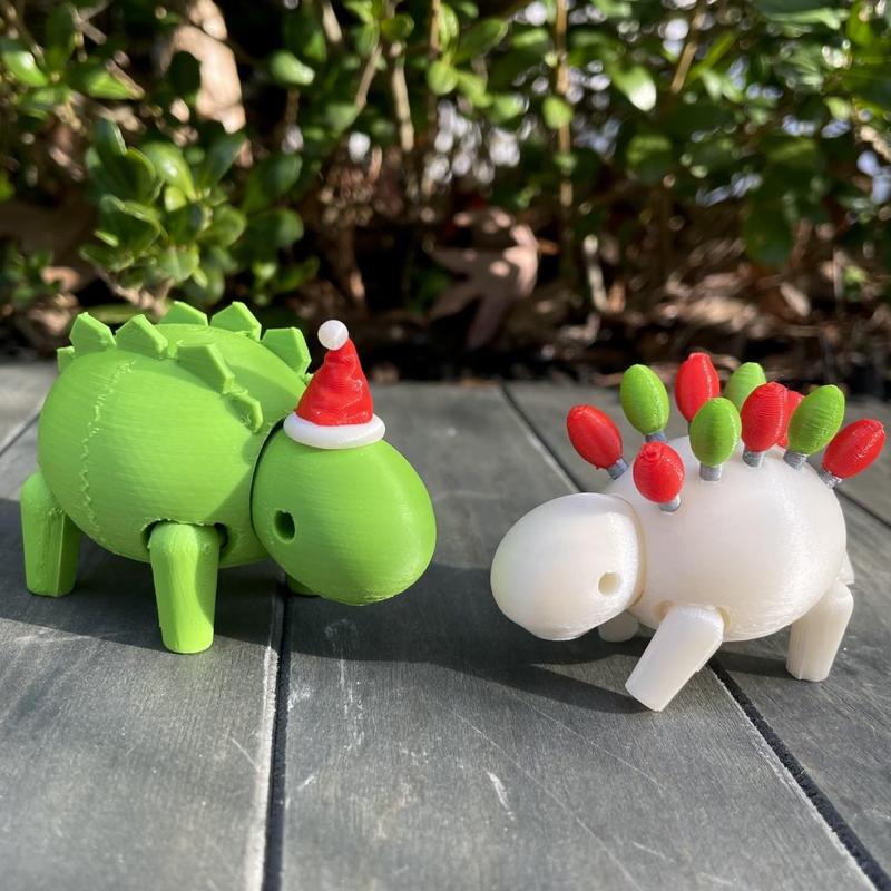 Holiday Articulating Stegosauruses: Stego-Claus & Holiday Lights Stego