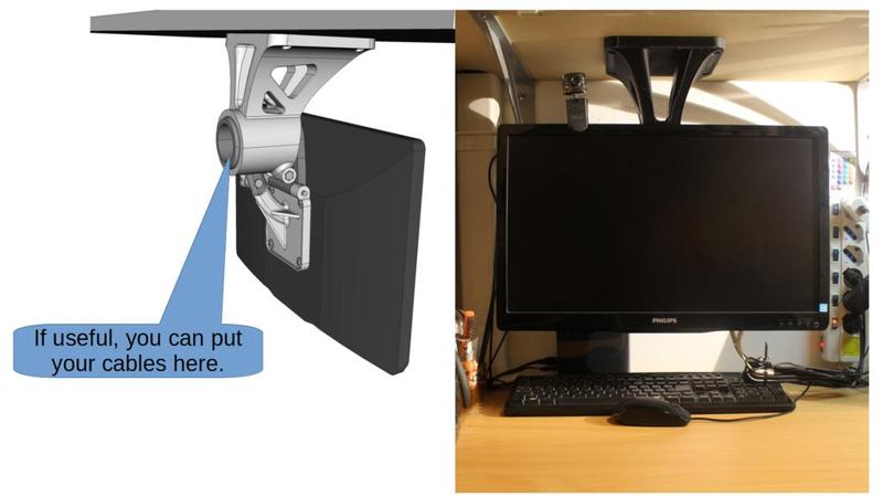 Upper-Hanged Monitor Stand VESA 100x100 - Supporto sospeso per monitor VESA 100x100